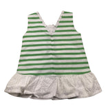 Paz Rodriguez Weiß/Grün Gestreiftes gemustertes ärmelloses Kleid für Baby Mädchen