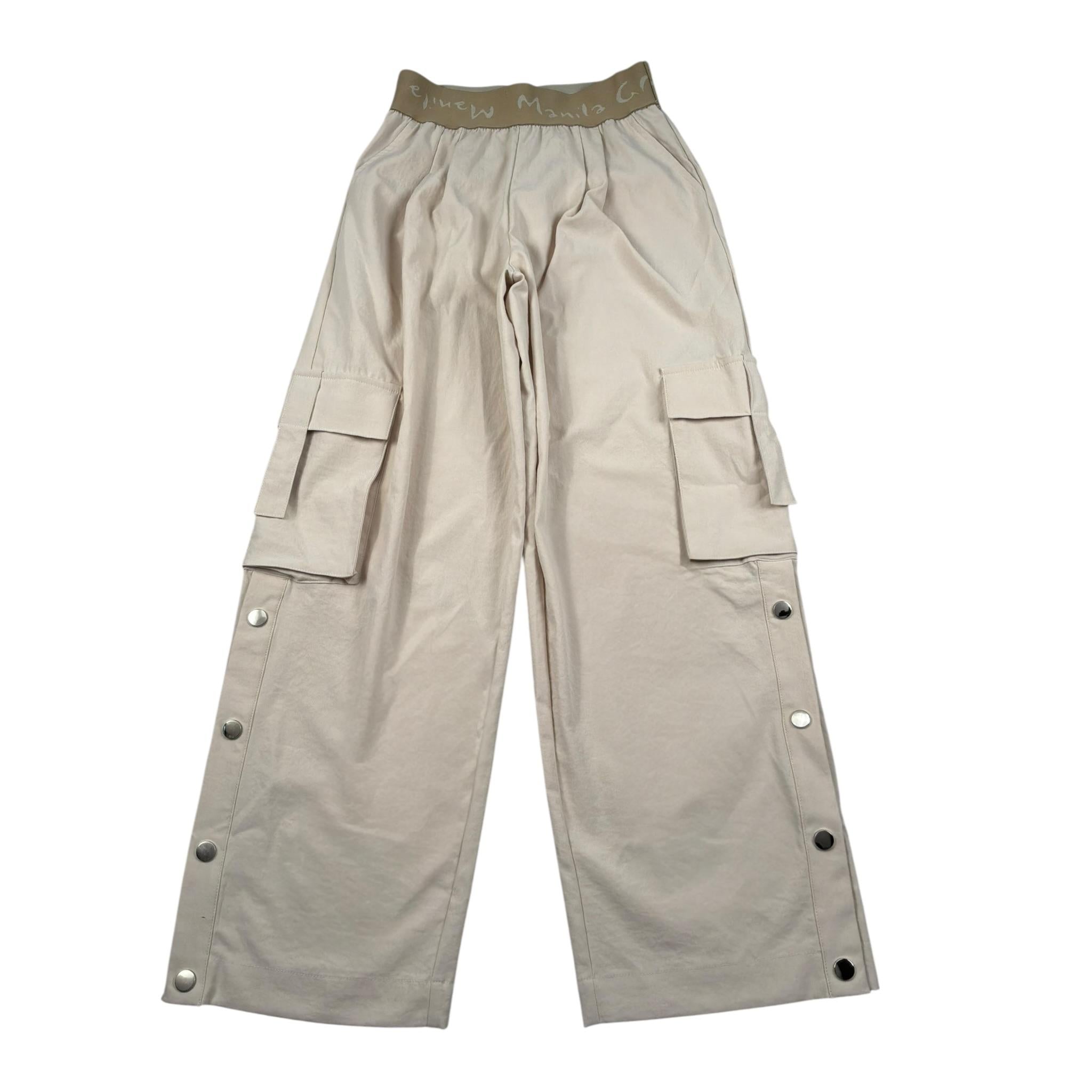 Manila Grace Pantalone Tinta Unita Modello Palazzo per Bambina 103PMJS25 BEIGE MANILA GRACE 