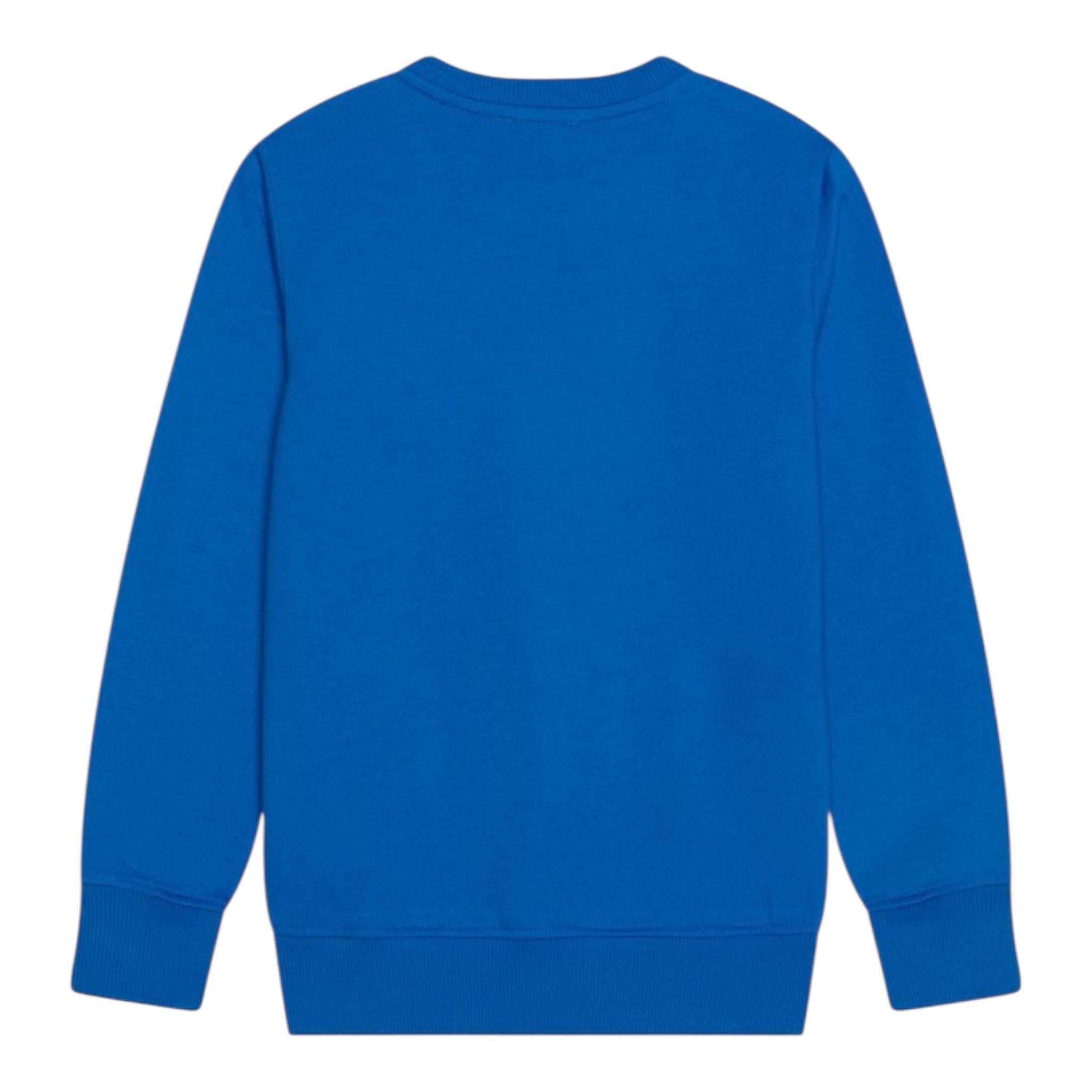 MOSCHINO felpa tinta unita gircollo con stampa Blu per Bambino H8F05RX BLU MOSCHINO 