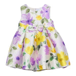 Abel & Lula Abito Giromanica Tinta Unita con Fantasia Fiori per Neonata 5019 BIANCO ABEL & LULA 