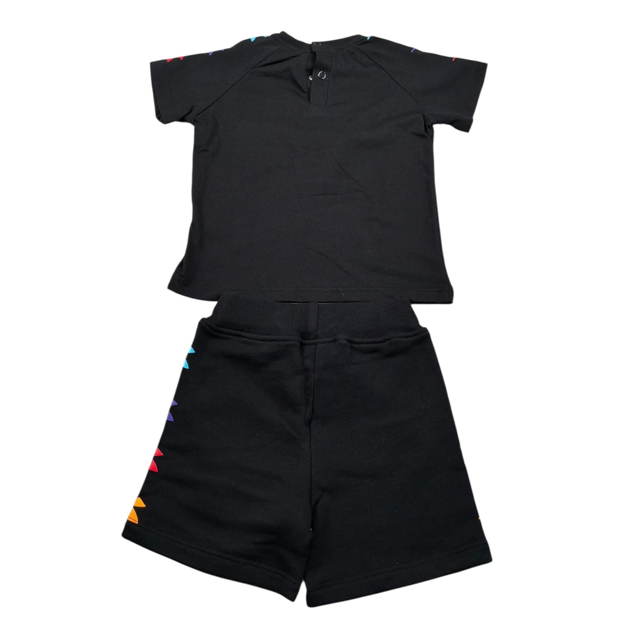 Diadora Completo 2 Pezzi T-Shirt-Bermuda Nero per Neonato 030100 NERO DIADORA 