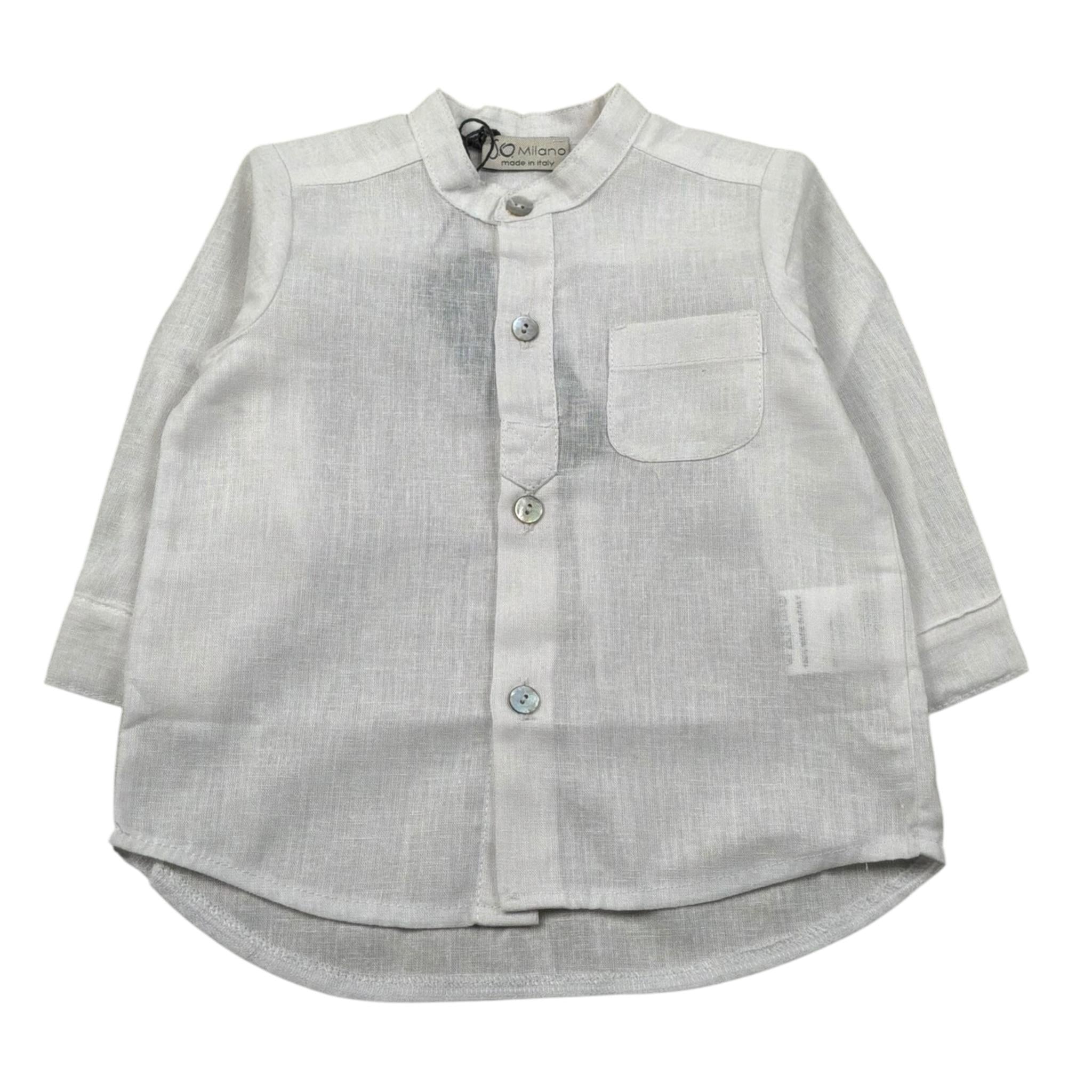 J.O. Milano Camicia Manica Lunga Tinta Unita Collo Coreano per Neonato 5768N BIANCO J.O. MILANO 