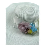 Monnalisa Cappello Paglia Tinta Unita con Applicazioni per Bambina 795010 BIANCO MONNALISA 