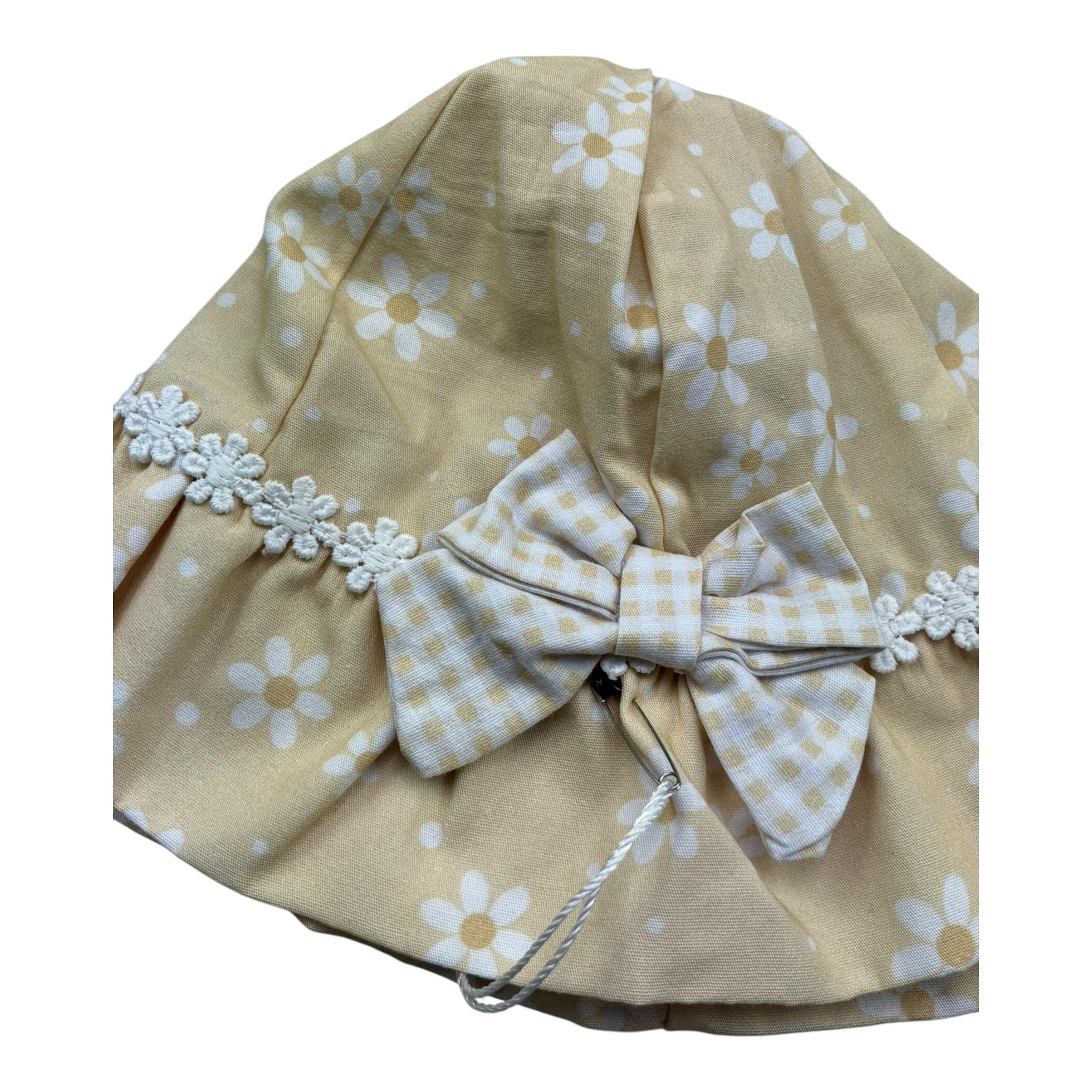 Isabel & Martinez Cappello Tinta Unita con Fiori per Neonata IM25N405 GIALLO ISABEL & MARTINEZ 