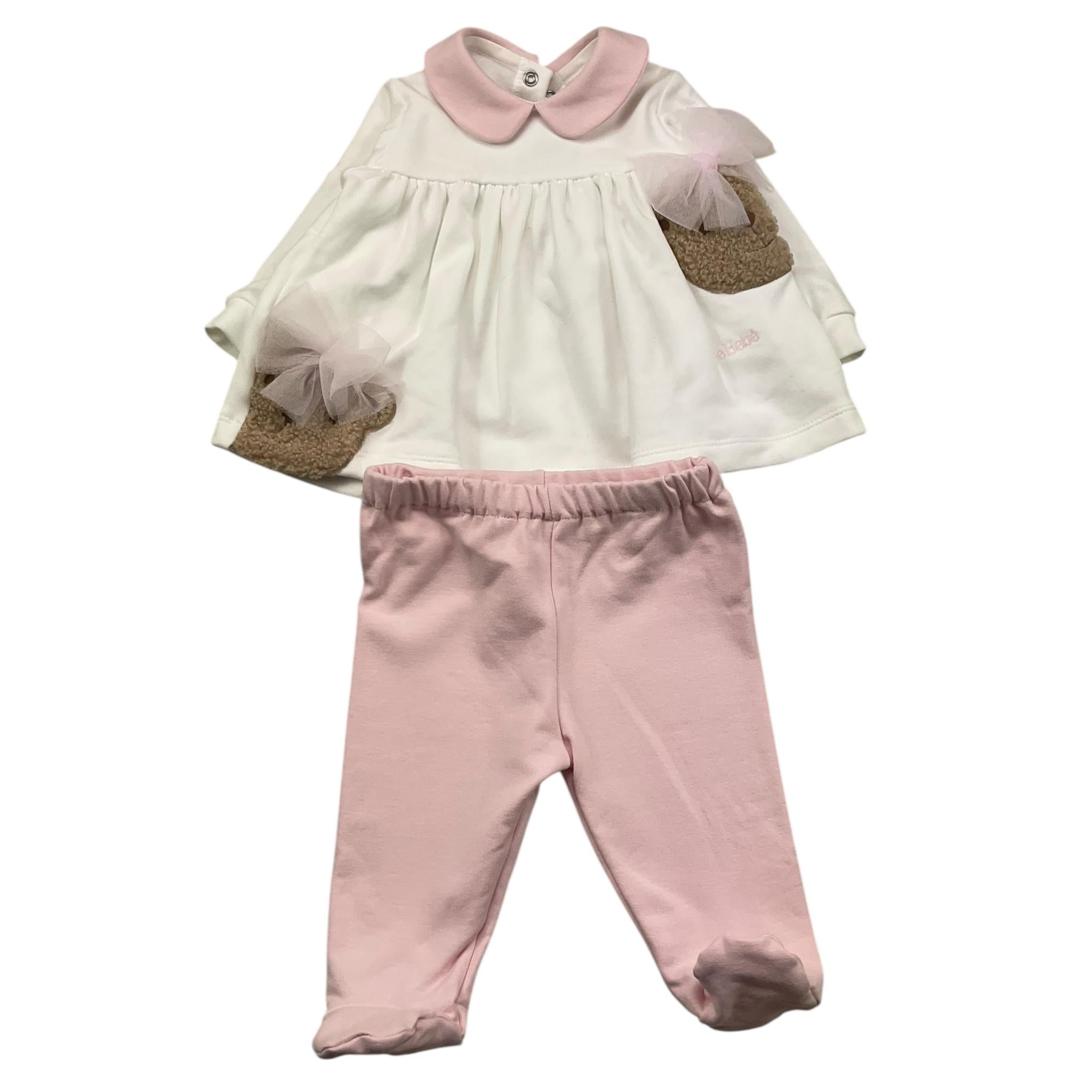 LE BEBE' completo 2 pezzi shirt-ghettina Bianco/rosa per Neonata LBG6018 BIANCO/ROSA LE BEBE' 