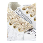 MONNALISA sneaker tinta unita con stampa e lacci Bianco per Bambina 8CD004 BIANCO MONNALISA 