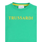 Trussardi T-Shirt Girocollo Tinta Unita con Logo per Neonato TIP24001TSX VERDE TRUSSARDI 