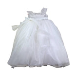 Isabel Couture Abito Tinta Unita con Tulle per Bambina IS43048S BIANCO ISABEL COUTURE 