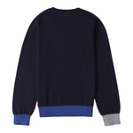 SARABANDA maglia girocollo tinta unita con profili in contrasto Blu per Bambino 0A500 BLU SARABANDA 