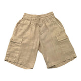 Daniele Alessandrini Einfarbige Bermudashorts mit elastischer Taille Beige für Jungen