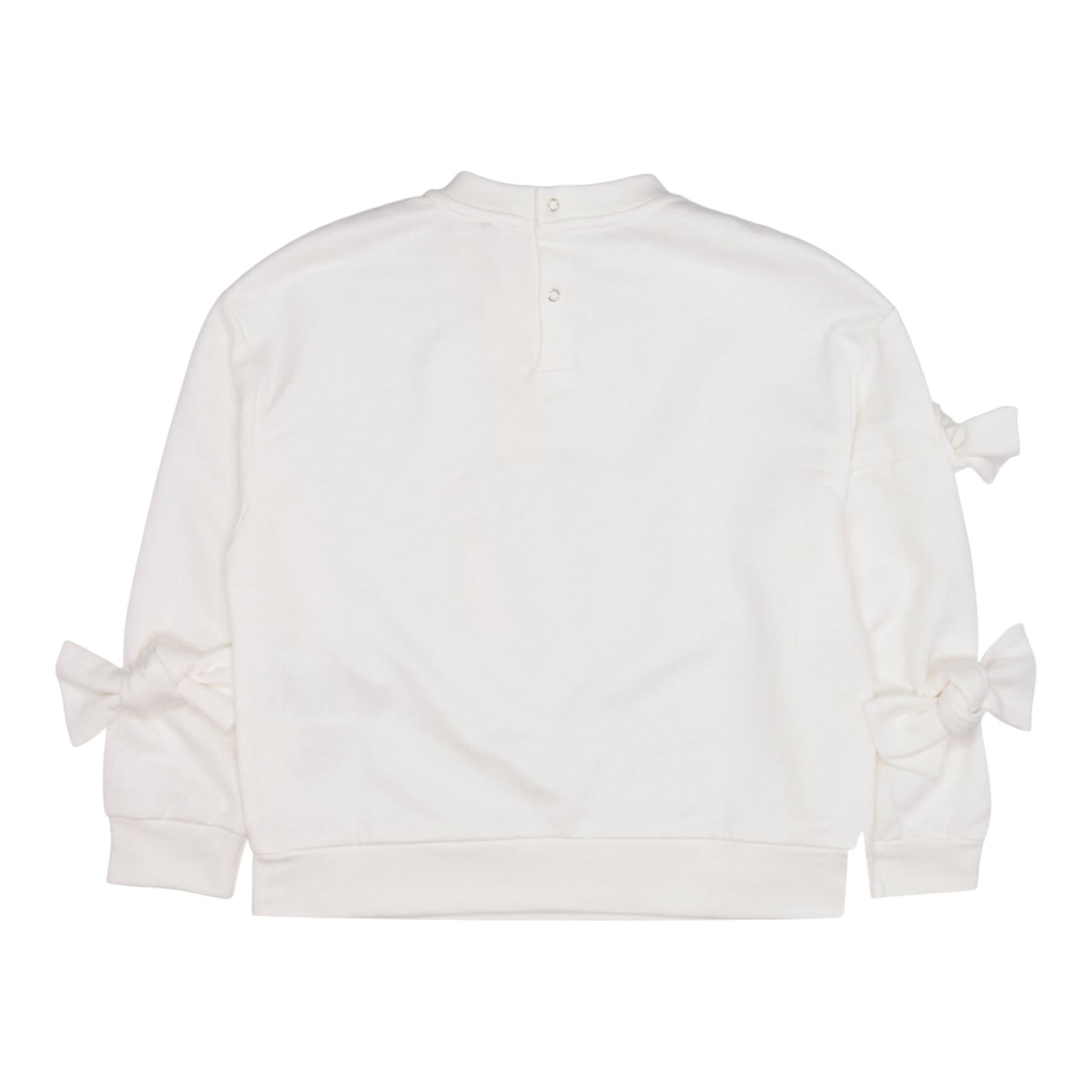 Elisabetta Franchi Felpa Tinta Unita con Fiocchi per Bambina EGFE049 PANNA ELISABETTA FRANCHI 