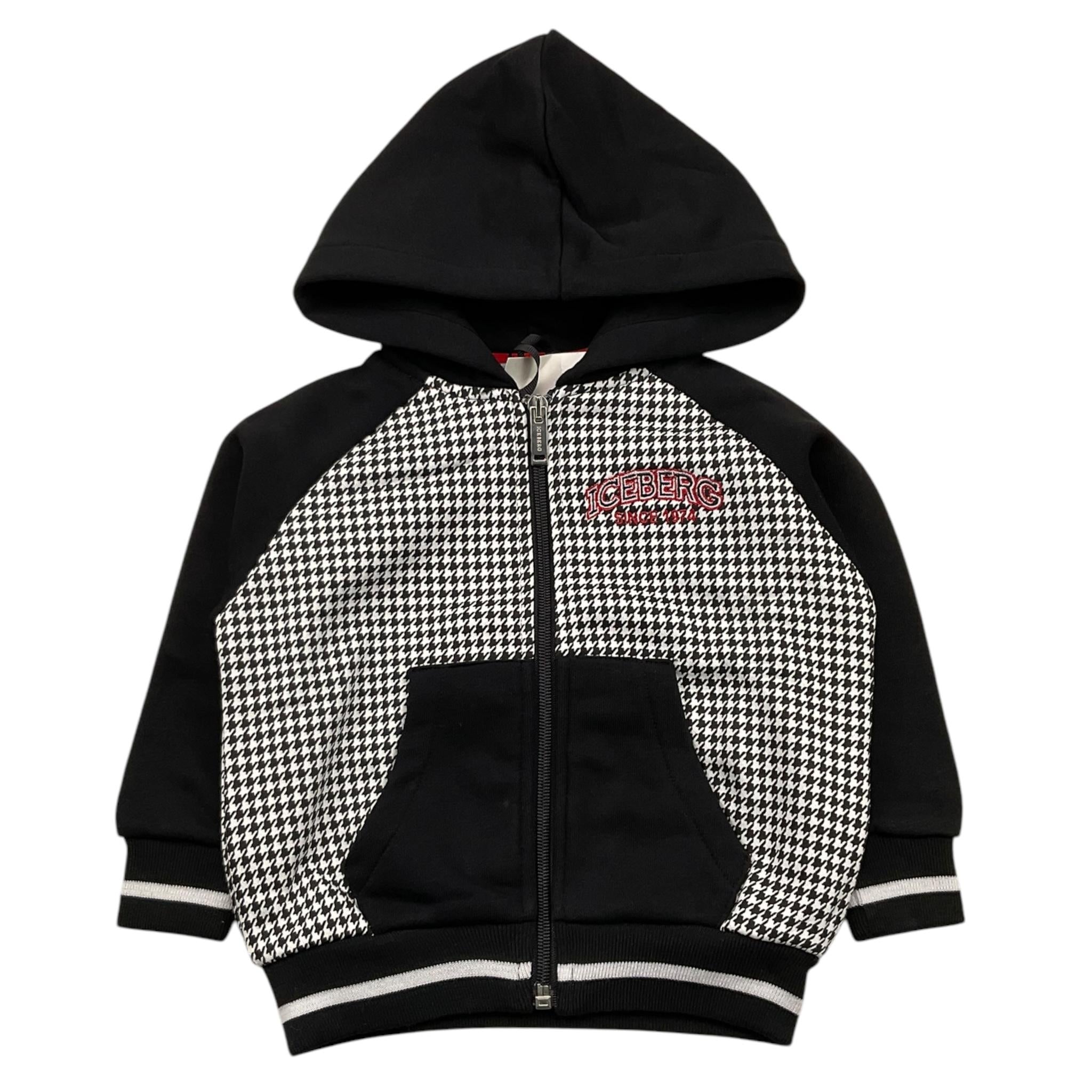 ICEBERG felpa con zip e cappuccio stamp fantasia Bianco/nero per Bambino MFICE5332BJ BIANCO/NERO ICEBERG 