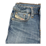 Diesel Bermuda Denim Einfarbig Verstellbare Taille Blau Für Baby