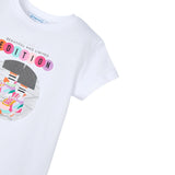 Mayoral T-Shirt Girocollo Tinta Unita con Stampa per Bambina 3014X BIANCO MAYORAL 