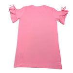 Gaelle Abito tinta unita con Stampa Rosa per Bambina 2746V00496 ROSA GAELLE 
