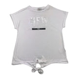 Yours Girl Einfarbiges T-Shirt mit Rundhalsausschnitt und Pailletten in Weiß für Mädchen