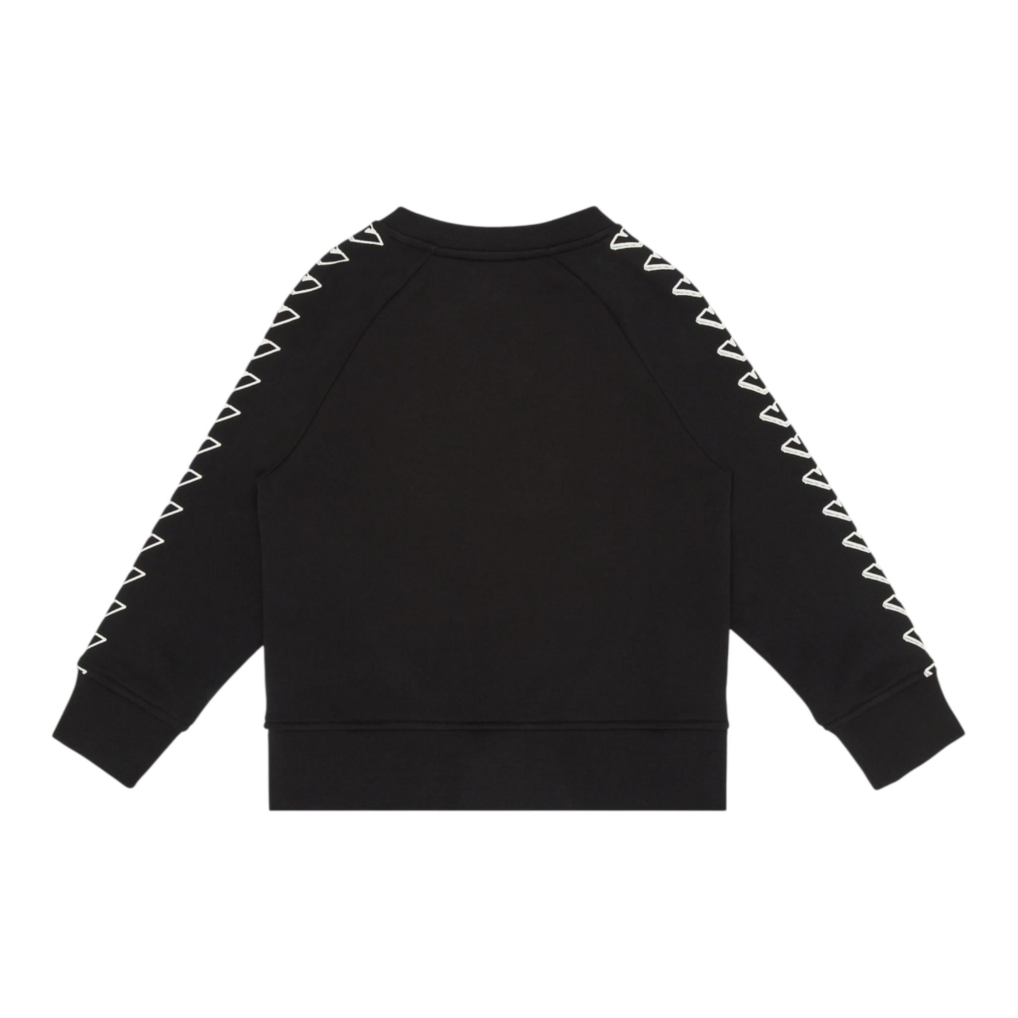 EMPORIO ARMANI felpa tinta unita girocollo con profili logati Nero per Bambino EB000017 NERO EMPORIO ARMANI 