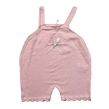 Coccode Einfarbiger Overall mit rosa Schleife für Baby Mädchen