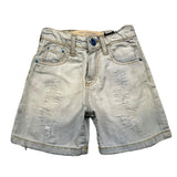 Yes London Zerrissene Denim-Bermuda-Shorts, schlicht, blau, für Babys