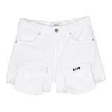 Msgm – Einfarbige Shorts mit verstellbarer Taille und weißem Logo-Print für Mädchen