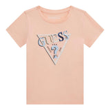 Guess T-Shirt Tinta Unita Girocollo con Stampa per Neonata K5RI16K6YW4NX ROSA GUESS 