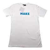 Make T-Shirt Rundhals Einfarbig mit Kontrast-Logo-Print Weiß für Neugeborene