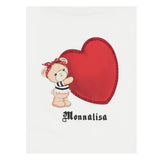 Monnalisa T-Shirt Girocollo Tinta Unita con Stampa Cuore per Bambina 119605 BIANCO MONNALISA 