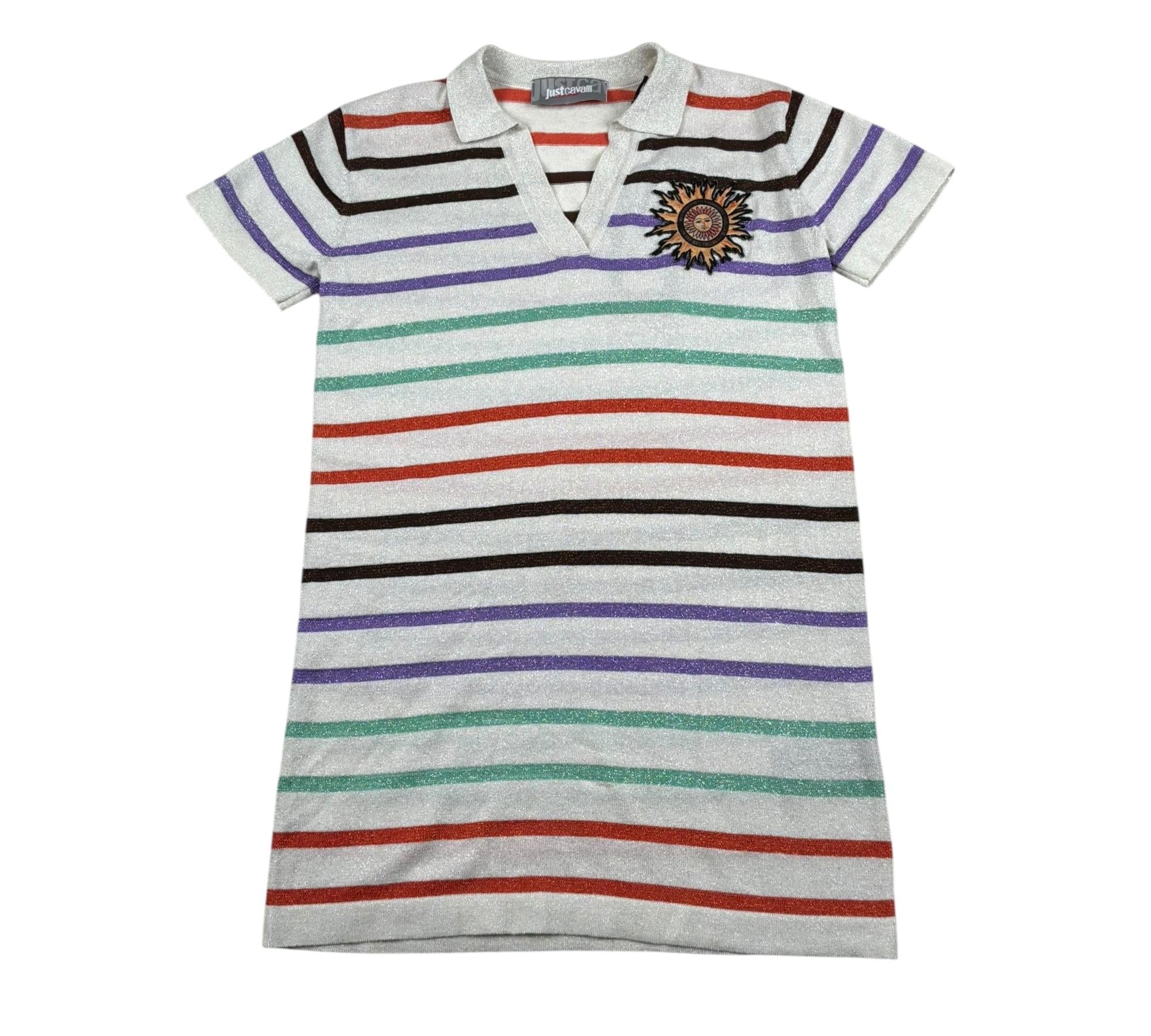 Just Cavalli Abito Mezza Manica Fantasia A Righe per Bambina JGP26079VE PANNA JUST CAVALLI 