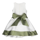 Little Ludo – Einfarbiges Zeremonienkleid mit weißer Schleife für Mädchen