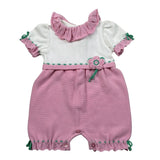 Colori Chiari Pagliaccetto Mezza Manica Bicolore per Neonata FF645968 BIANCO/ROSA COLORI CHIARI 