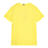 Tommy Hilfiger T-Shirt Girocollo Tinta Unita con Logo per Bambino KB0KB06879X GIALLO TOMMY HILFIGER 
