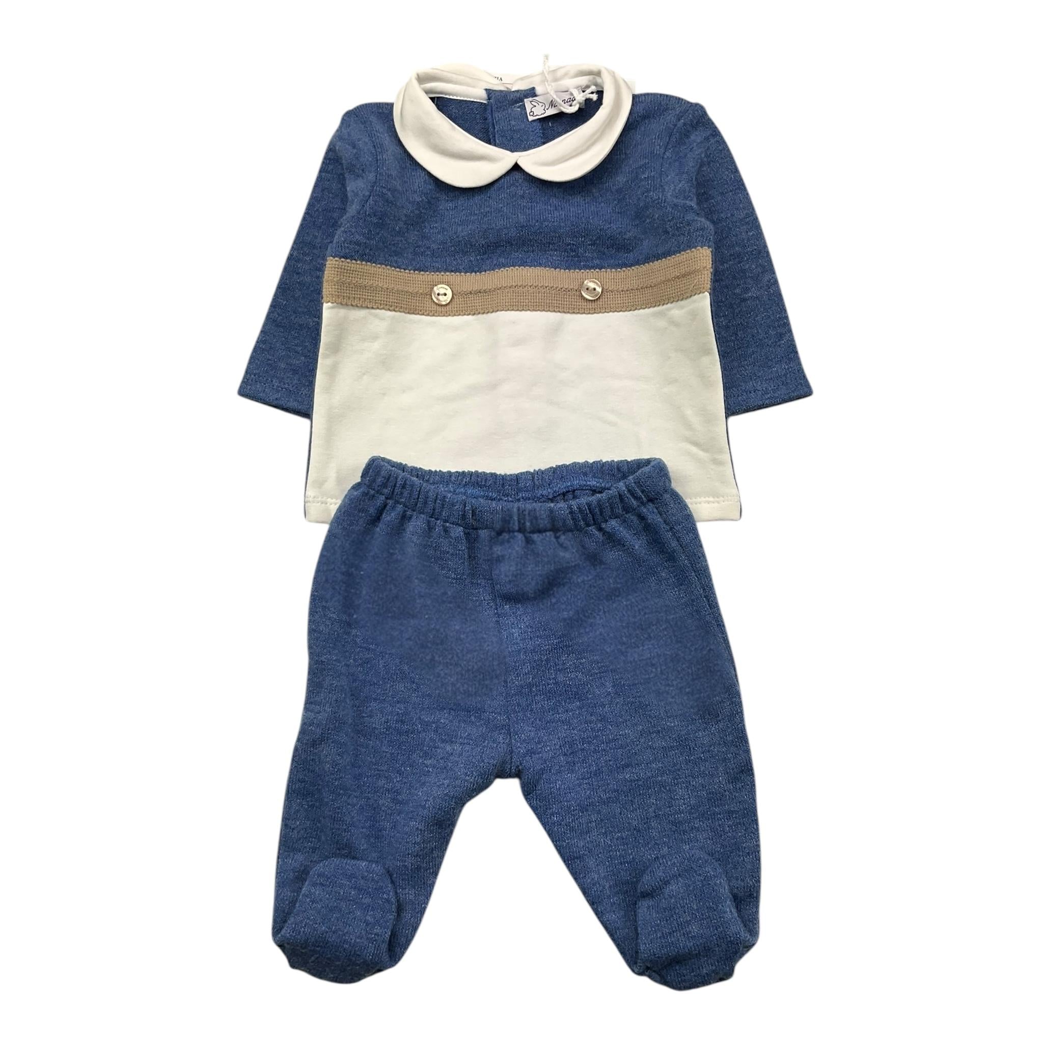 NINNAOH completo maglia-ghettina tinta unita Blu per Neonato I24201C BLU NINNAOH 