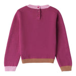 SARABANDA maglia tinta unita girocollo con stampa Magenta per Bambina 0A211 MAGENTA SARABANDA 