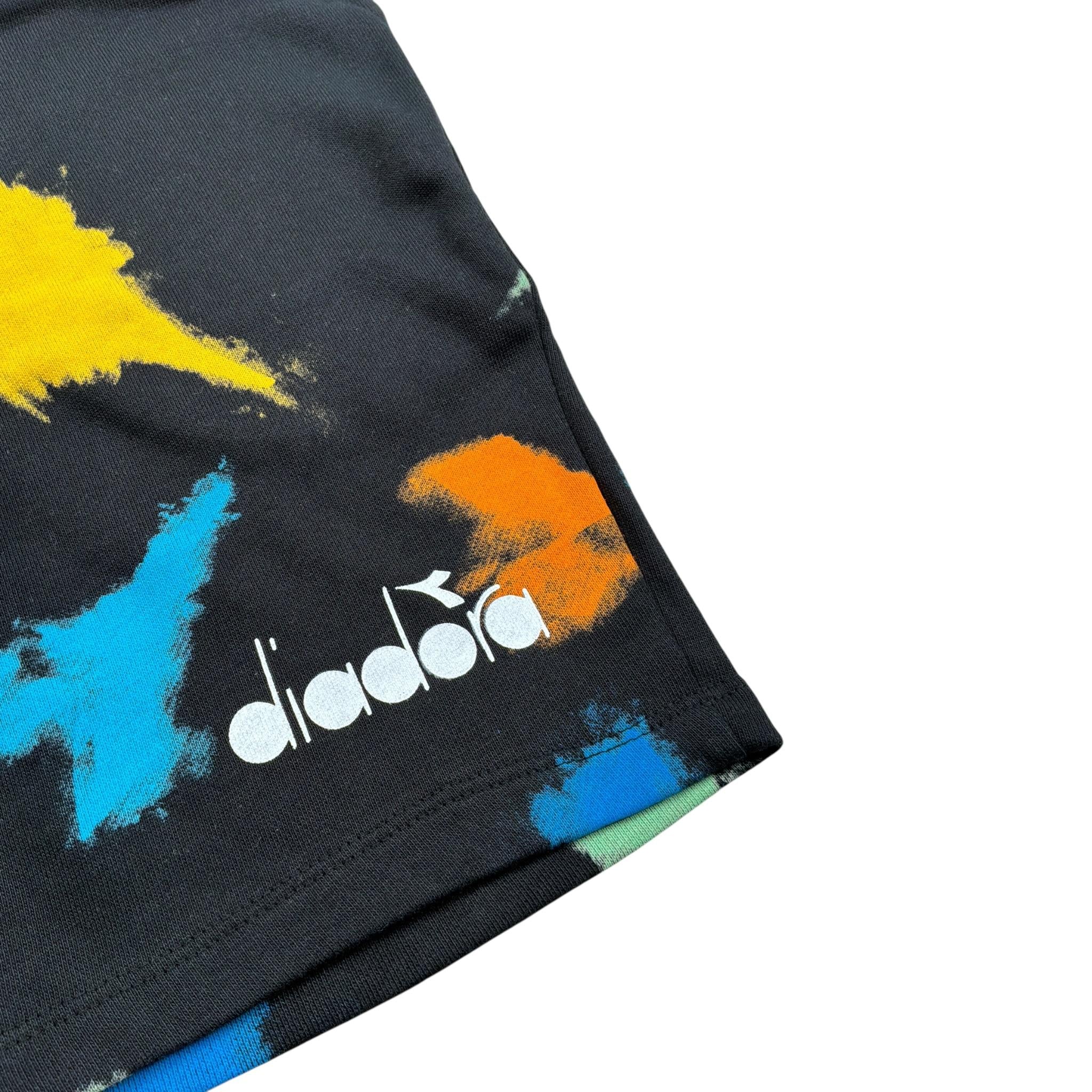 Diadora Bermuda Felpa tinta unita con Stampe Nero per Bambino 033179 NERO DIADORA 