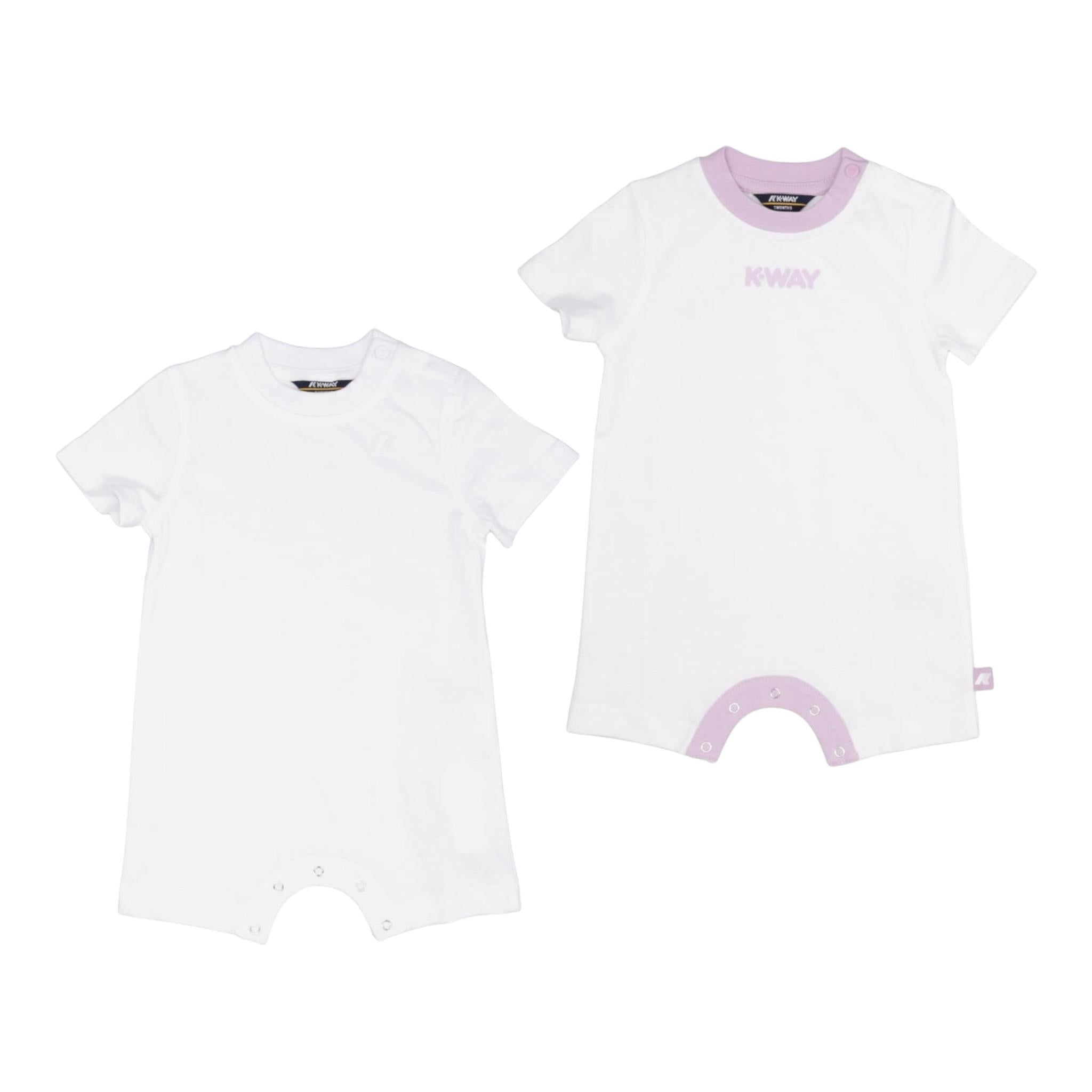 K-Way Set 2 Pagliaccetti Bicolore per Neonata K4124VWX BIANCO K-WAY 