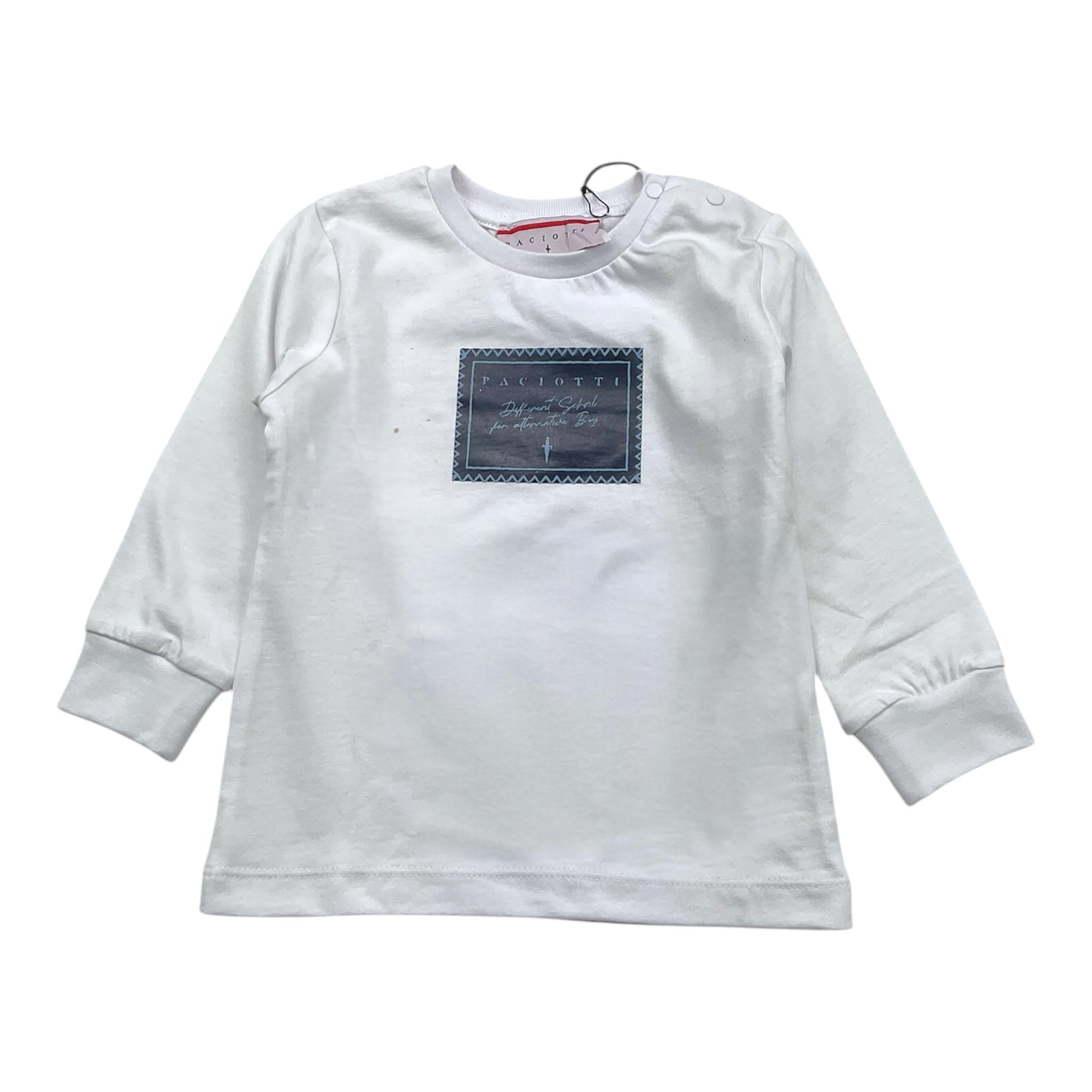 CESARE PACIOTTI shirt girocollo tinta unita con stampa Bianco per Neonato TSP5371B BIANCO CESARE PACIOTTI 