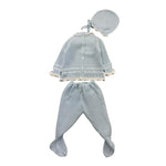 JULIANA completo 3 pz maglia-ghettina-cappello tinta unita Azzurro per Neonata 24543 AZZURRO JULIANA 