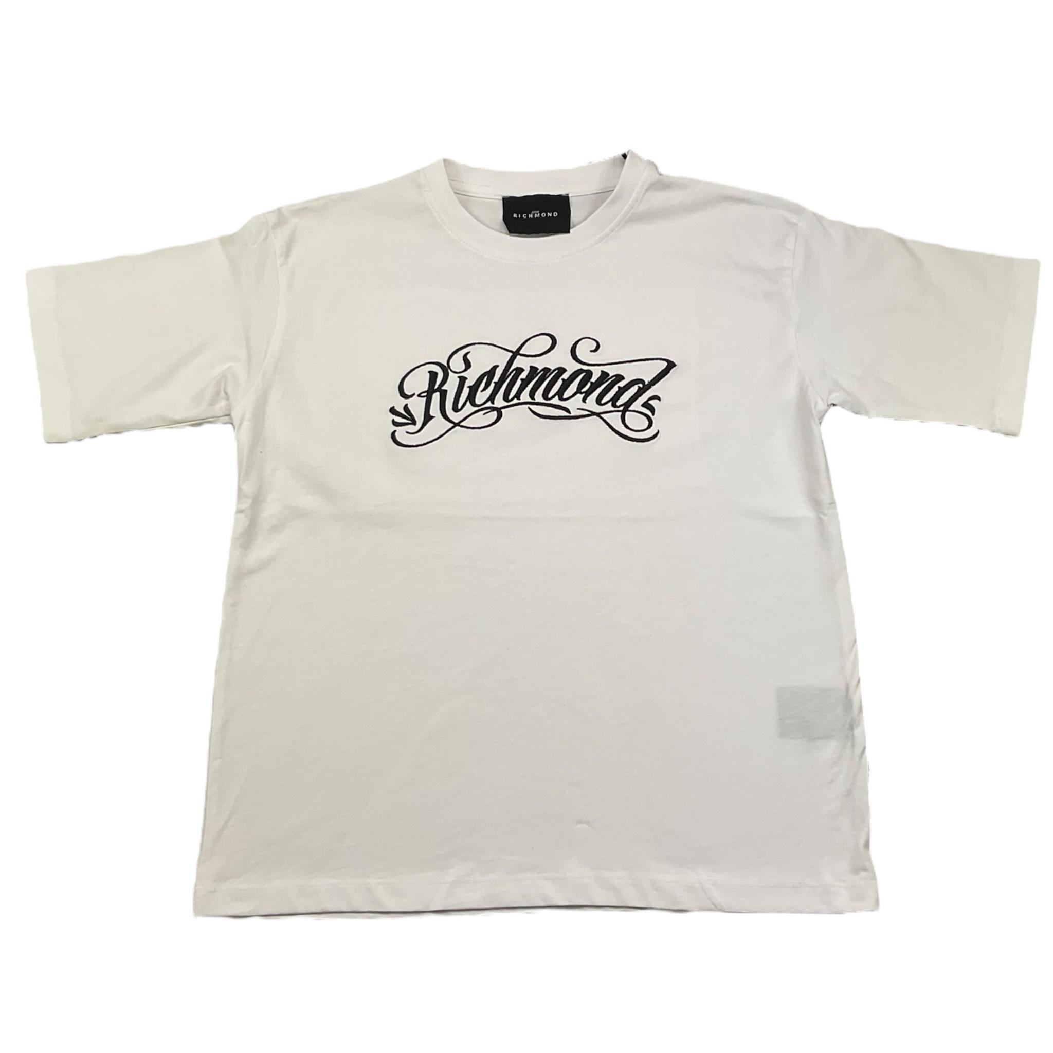 JOHN RICHMOND t-shirt girocollo tinta unita cn stampa in contrasto Bianco per Bambino RGA25080TS BIANCO JOHN RICHMOND 