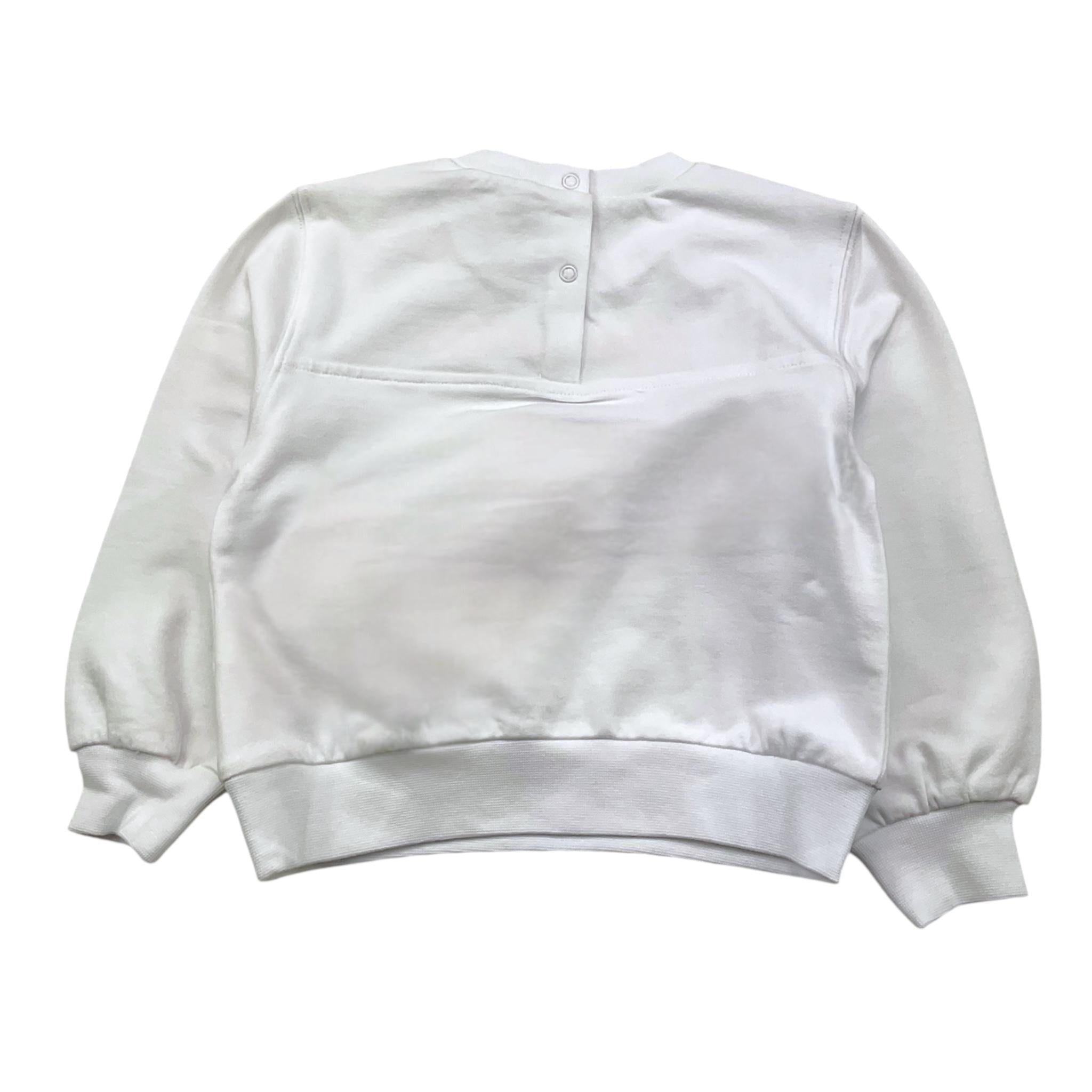 Monnalisa Felpa Tinta Unita Girocollo con Stampa per Neonata 39C600 BIANCO MONNALISA 