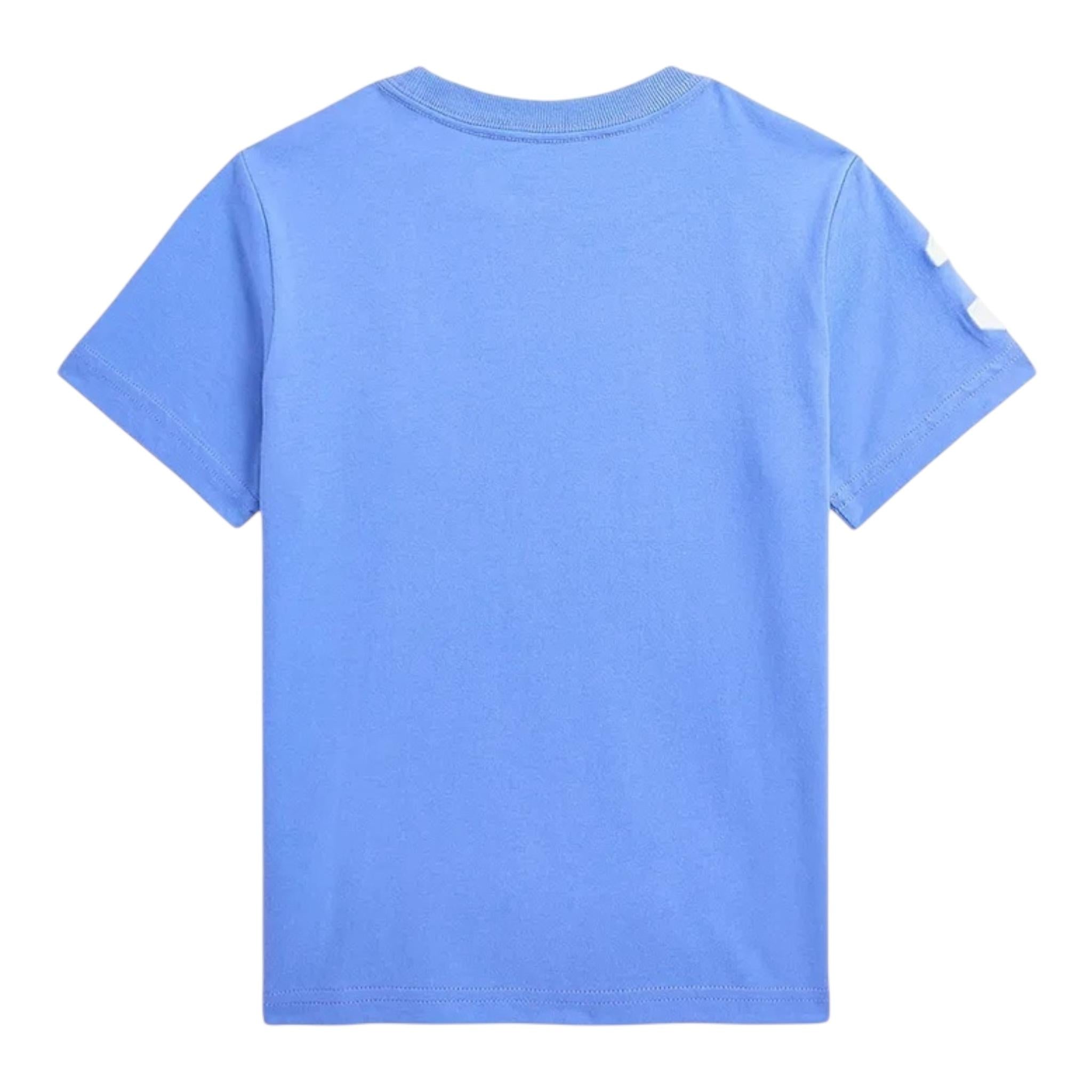 Ralph Lauren T-Shirt Girocollo Tinta Unita con Stampa per Bambino 322832907037J AZZURRO RALPH LAUREN 