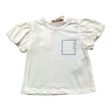 Please T-Shirt Rundhals Kontrastdruck Weiß für Baby Mädchen