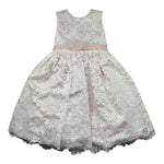 Le Bellissime di Allegra Abito Mezza Manica Tinta Unita con Ricami per Bambina A0435AJ ROSA LE BELLISSIME DI ALLEGRA 