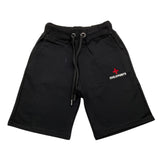 Zu+Elements Schwarze einfarbige Fleece-Bermudashorts für Jungen