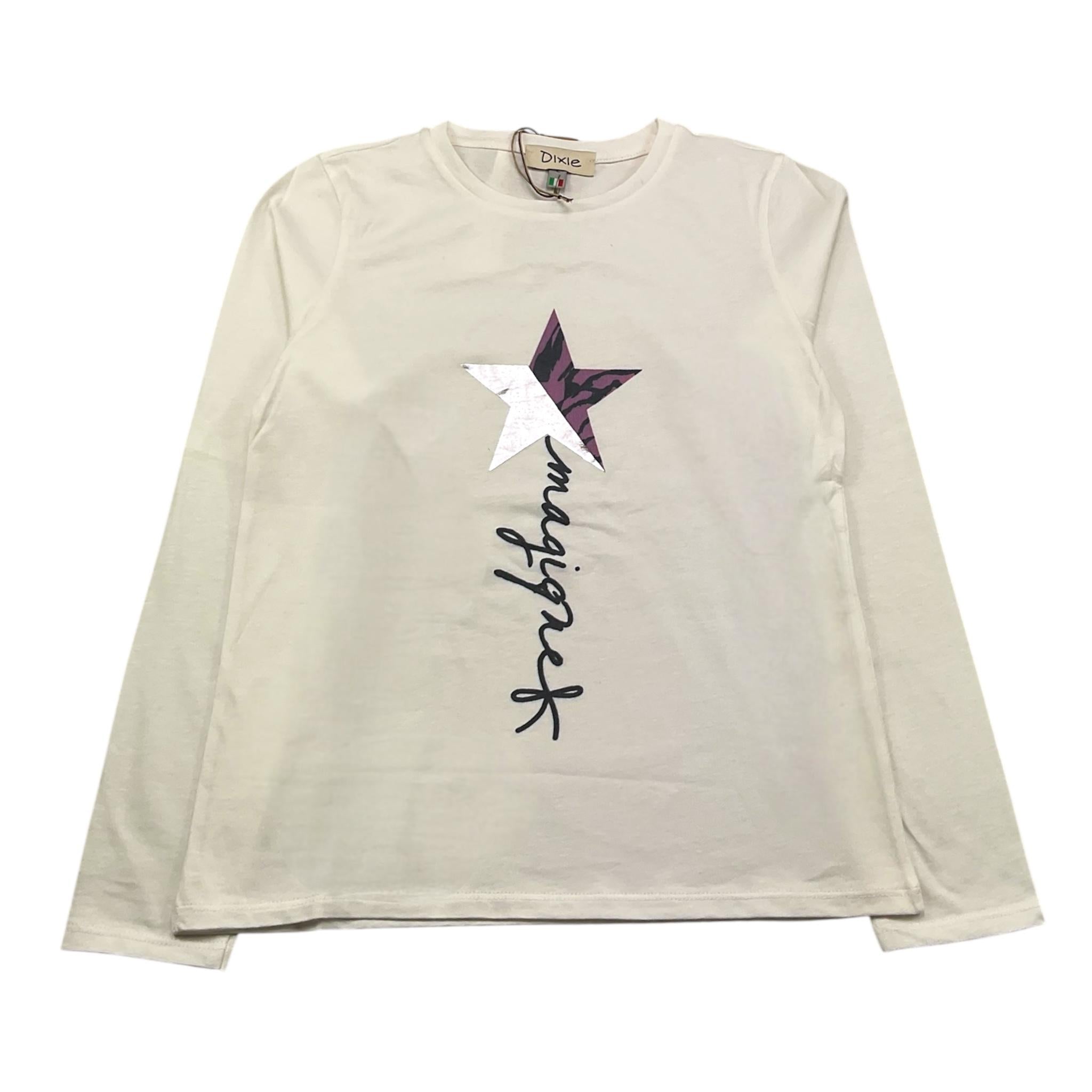 DIXIE shirt girocollo tinta unita con stampe in contrasto Panna per Bambina LB62030G34 PANNA DIXIE 