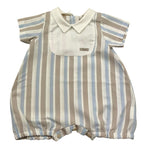 Ninnaoh Pagliaccetto Tinta Unita con Fantasia A Righe per Neonato E25P204 BIANCO NINNAOH 