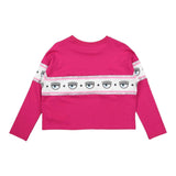 Chiara Ferragni Shirt Crop Modell Einfarbig mit Fuchsia-Print für Mädchen