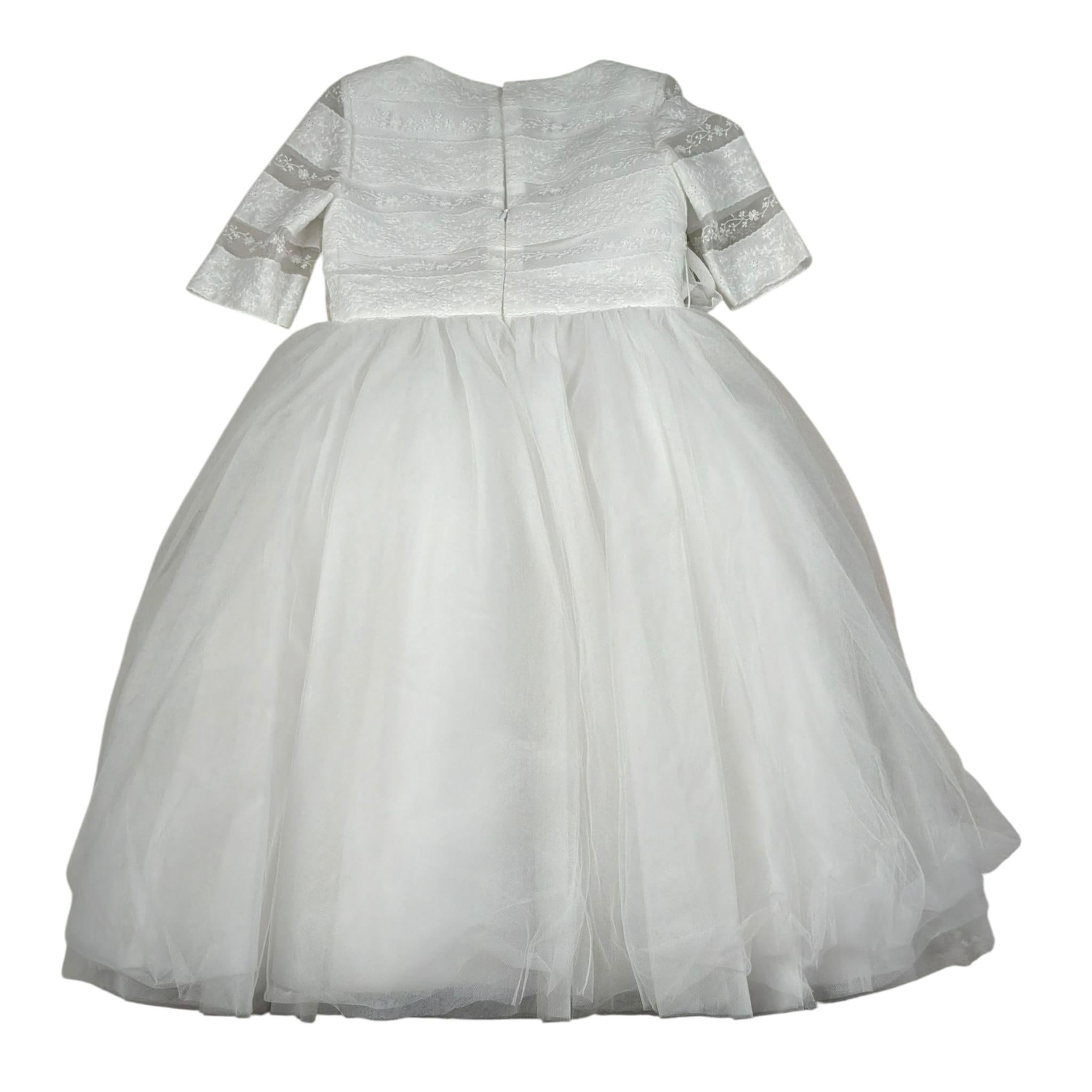 Raffaella Abito Cerimonia Tinta Unita Mezza Manica per Bambina CALLAS BIANCO RAFFAELLA 