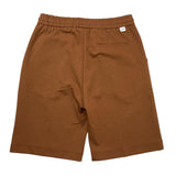 Paolo Pecora Einfarbige Bermuda-Shorts mit elastischer Taille in Braun für Neugeborene