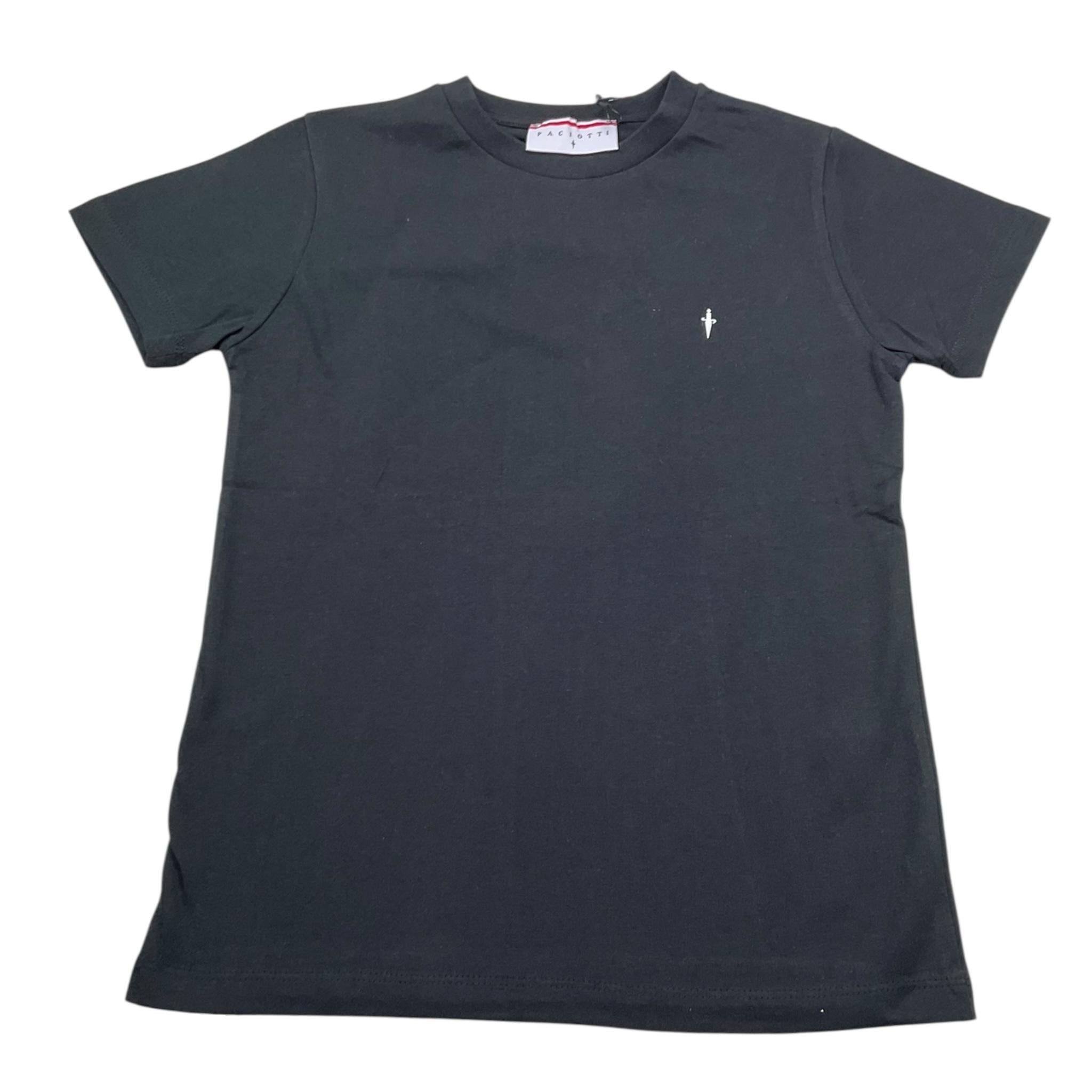 Cesare Paciotti T-Shirt Girocollo Tinta Unita con Logo per Bambino TSP5155J NERO CESARE PACIOTTI 