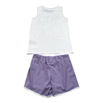 John Richmond Completo 2 Pezzi Canotta-Short Bicolore per Bambina RGP26016CJ BIANCO/LILLA JOHN RICHMOND 